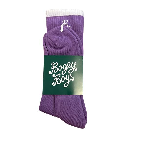 NWT Bogey Boys Macklemore Essential Long Crew Sock in Grape Jam Men’s Size 9-12 - Picture 2 of 4